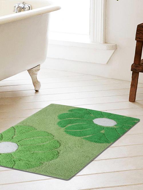saral home cotton anti-skid bathmat (green, 50x80 cm) - 19351732 - Very Small Image - 1
