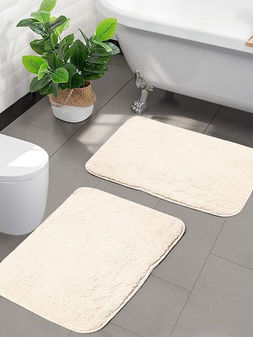 saral home microfiber anti-skid bath mat pack of 2 (beige, 35x50 cm) - 19351745 - Very Small Image - 1