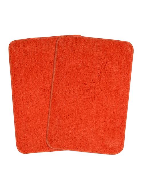 saral home microfiber anti-skid bath mat pack of 2 (orange, 35x50 cm) - 19351751 - Very Small Image - 1