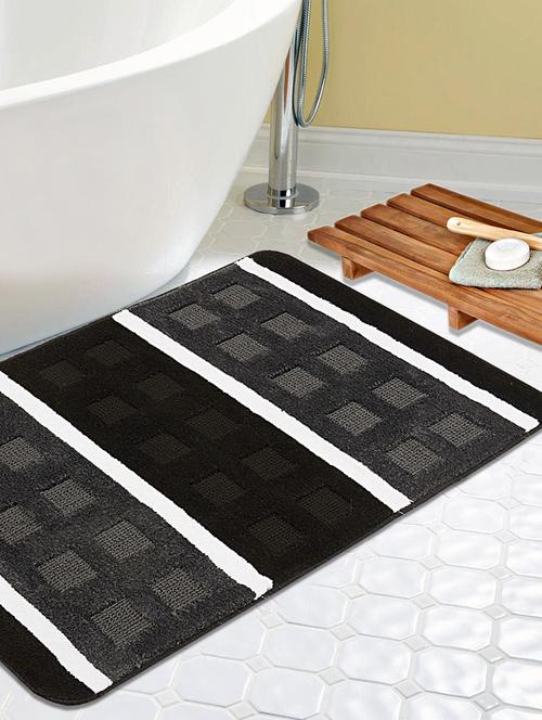 saral home microfiber anti-skid bathmat - (black, 50x80 cm) - 19351763 - Very Small Image - 1