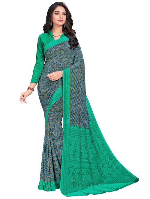 multi colored printed saree with blouse - 19352008 - Very Small Image - 1
