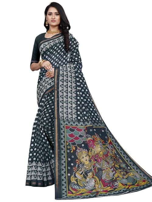 multi colored printed saree with blouse - 19352177 - Very Small Image - 1