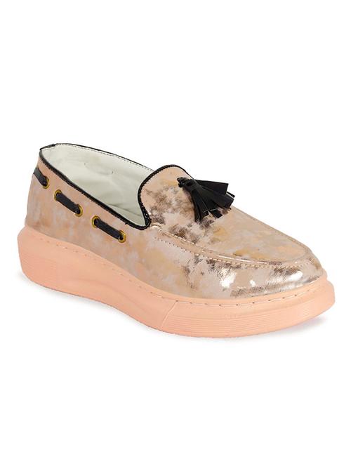 pink leatherette slip on loafers - 19353408 - Very Small Image - 1