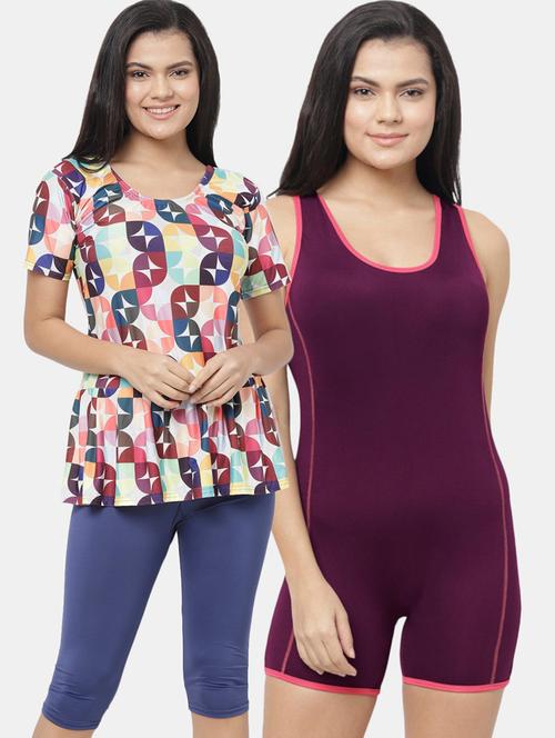 pack of 2 solid swimsuit - 19353638 - Very Small Image - 1