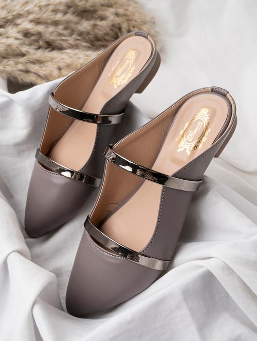 grey synthetic slip on sandals - 19354154 - Very Small Image - 1