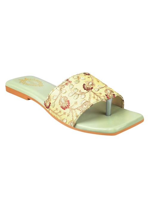 green synthetic slip on sandals - 19354155 - Very Small Image - 1