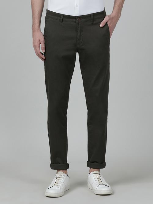 black solid flat front casual trouser - 19354259 - Very Small Image - 1