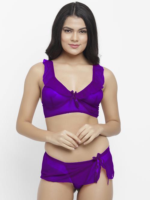 lace detailed bras and panty set - 19354356 - Very Small Image - 1
