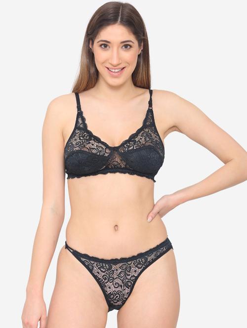 lace detailed bras and panty set - 19354377 - Very Small Image - 1