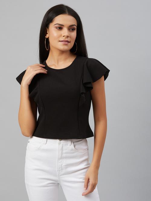 black solid regular top - 19354434 - Very Small Image - 1