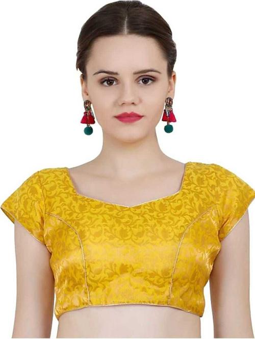 yellow self design regular blouse - 19355372 - Very Small Image - 1