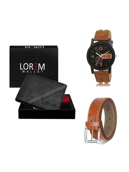 belt, wallet & watch gift combo - 19355500 - Very Small Image - 1