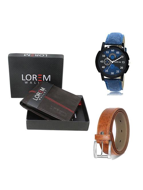 belt, wallet & watch gift combo - 19355517 - Very Small Image - 1