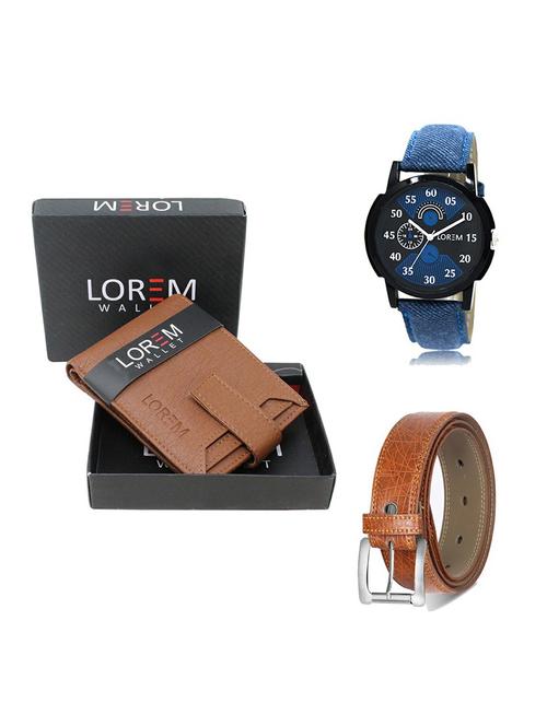 belt, wallet & watch gift combo - 19355520 - Very Small Image - 1