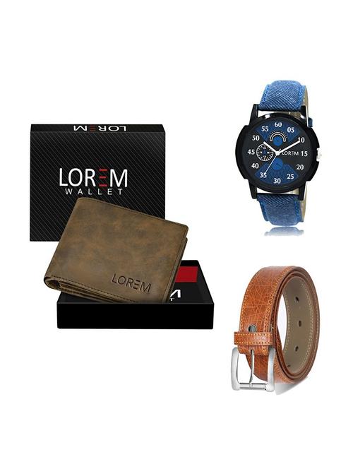 belt, wallet & watch gift combo - 19355535 - Very Small Image - 1