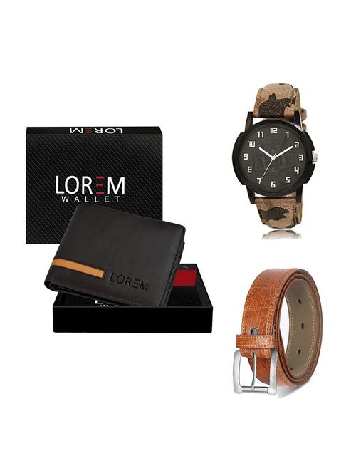 belt, wallet & watch gift combo - 19355598 - Very Small Image - 1