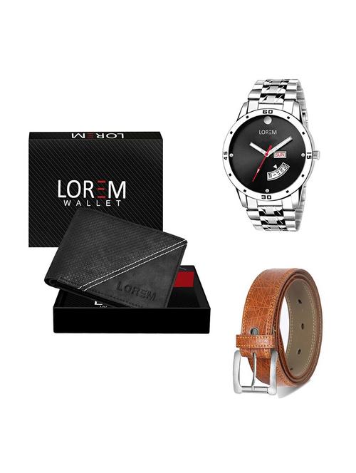 belt, wallet & watch gift combo - 19356040 - Very Small Image - 1