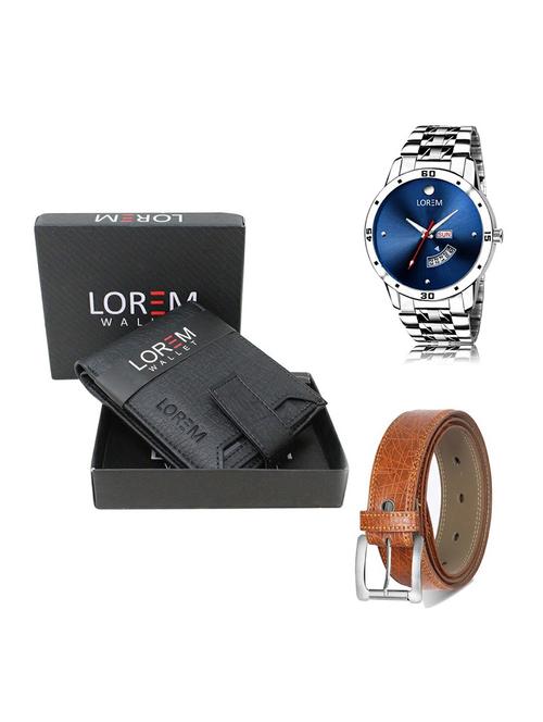 belt, wallet & watch gift combo - 19356058 - Very Small Image - 1