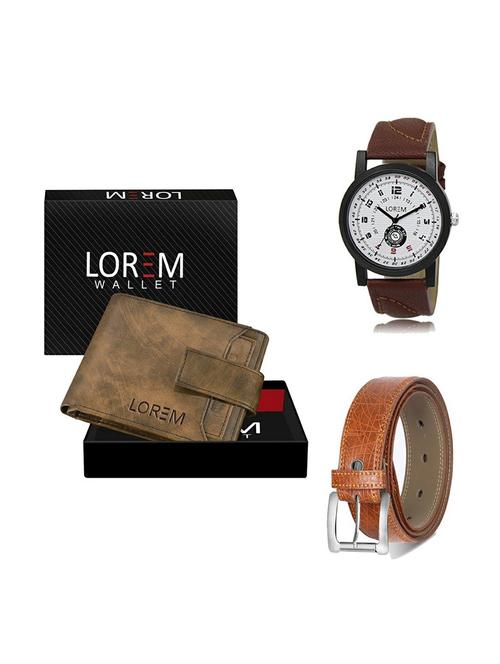 belt, wallet & watch gift combo - 19356433 - Very Small Image - 1