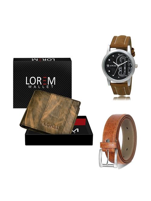 belt, wallet & watch gift combo - 19356520 - Very Small Image - 1