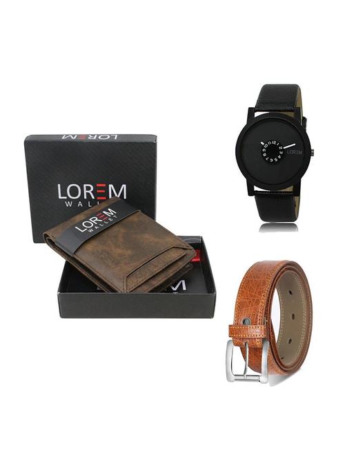 belt, wallet & watch gift combo - 19357000 - Very Small Image - 1