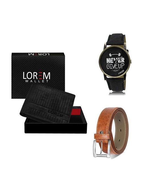 belt, wallet & watch gift combo - 19357116 - Very Small Image - 1