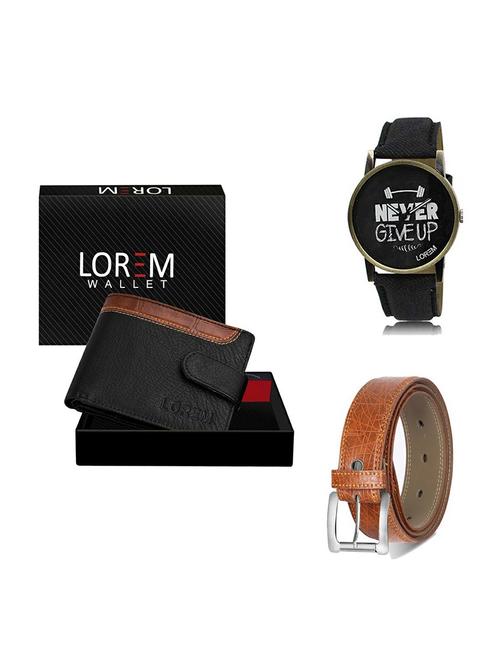 belt, wallet & watch gift combo - 19357130 - Very Small Image - 1