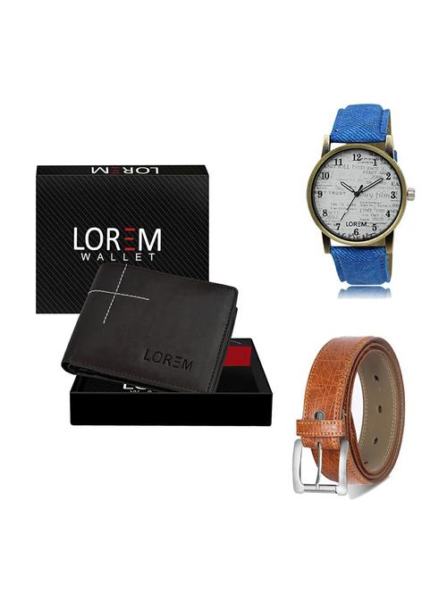 belt, wallet & watch gift combo - 19357171 - Very Small Image - 1
