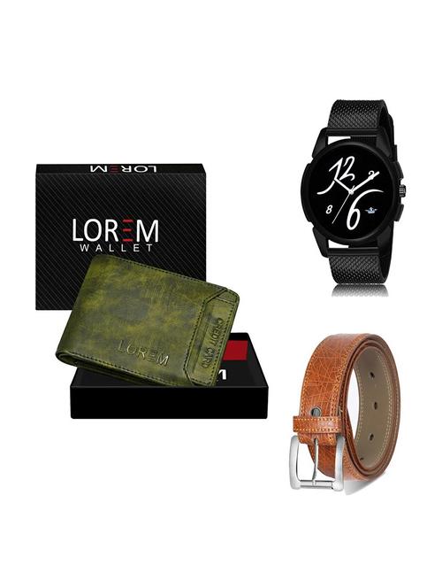 belt, wallet & watch gift combo - 19358012 - Very Small Image - 1