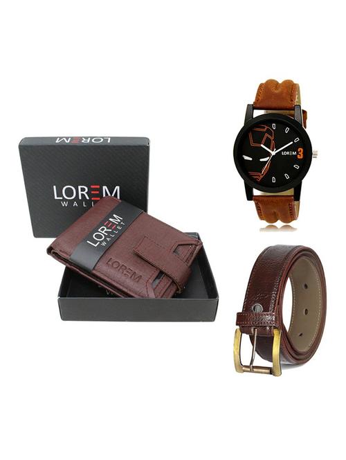 belt, wallet & watch gift combo - 19359045 - Very Small Image - 1