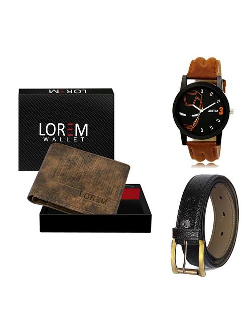 belt, wallet & watch gift combo - 19359101 - Very Small Image - 1