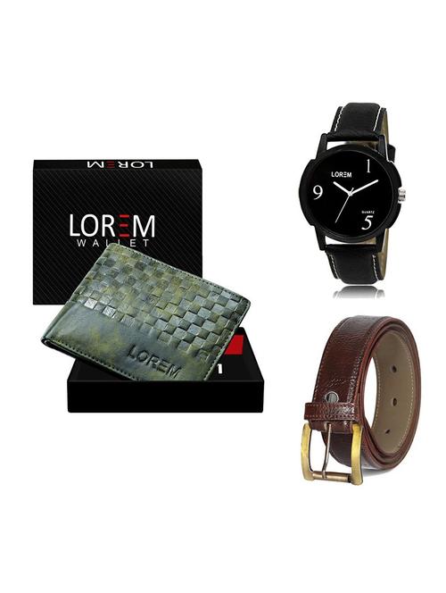 belt, wallet & watch gift combo - 19359402 - Very Small Image - 1