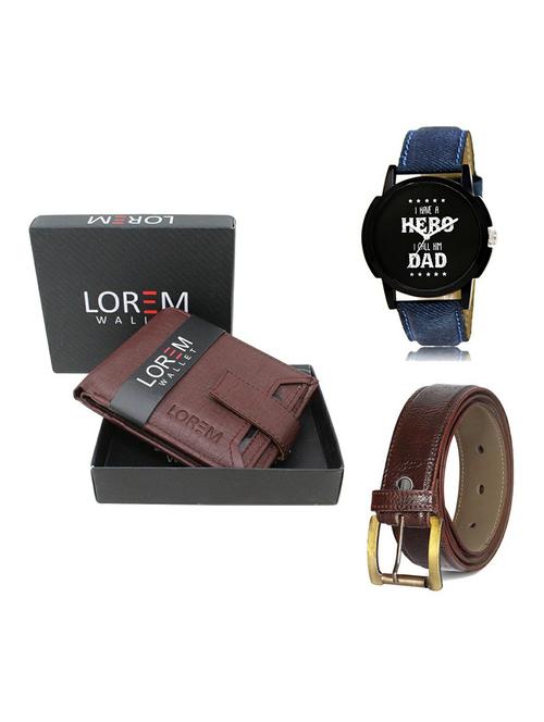 belt, wallet & watch gift combo - 19359450 - Very Small Image - 1
