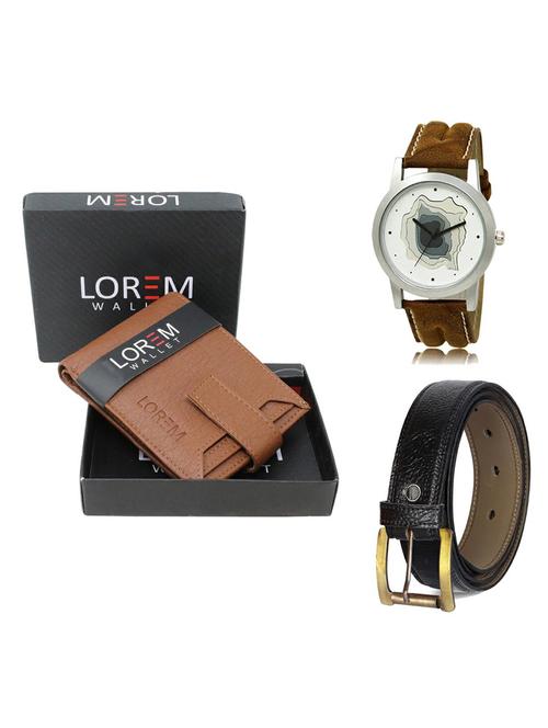 belt, wallet & watch gift combo - 19359722 - Very Small Image - 1