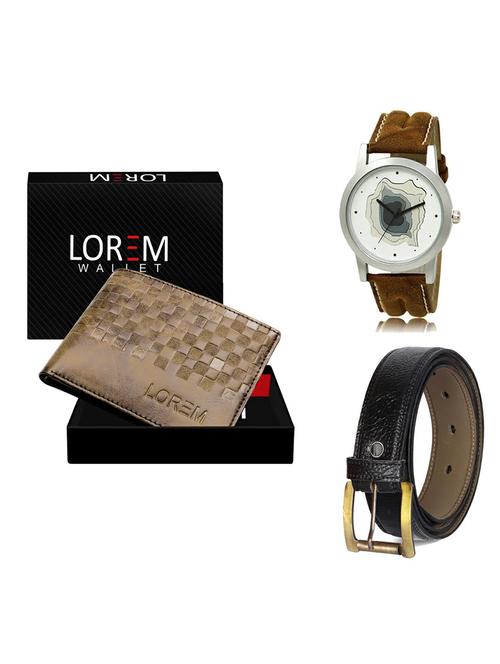 belt, wallet & watch gift combo - 19359800 - Very Small Image - 1