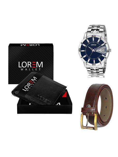 belt, wallet & watch gift combo - 19360008 - Very Small Image - 1