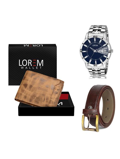 belt, wallet & watch gift combo - 19360026 - Very Small Image - 1