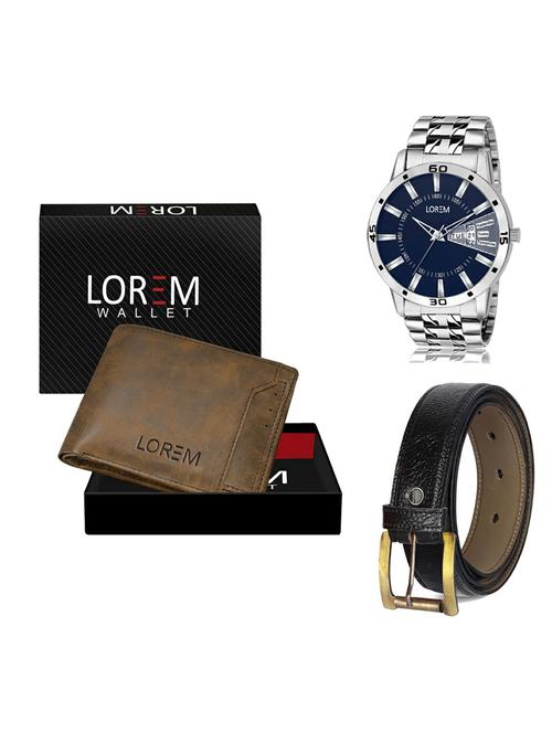 belt, wallet & watch gift combo - 19360034 - Very Small Image - 1