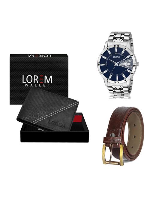 belt, wallet & watch gift combo - 19360068 - Very Small Image - 1