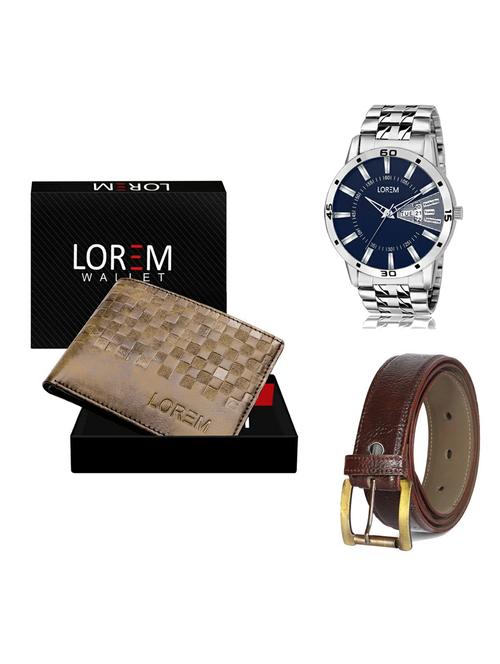 belt, wallet & watch gift combo - 19360071 - Very Small Image - 1