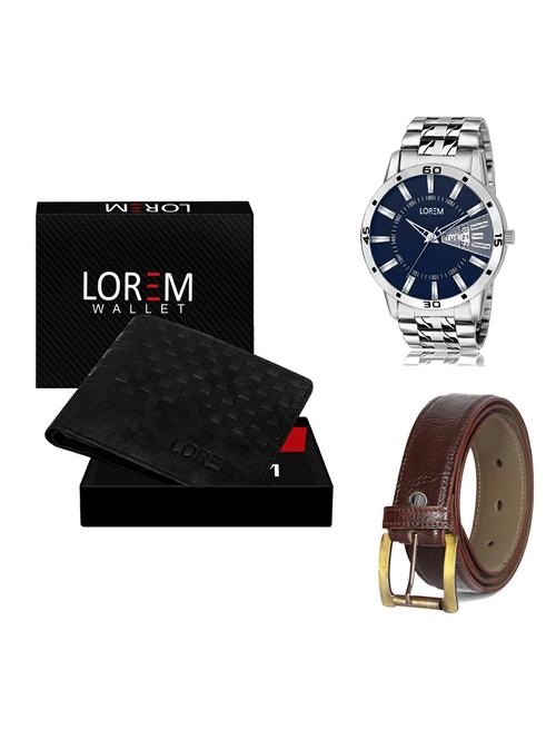 belt, wallet & watch gift combo - 19360080 - Very Small Image - 1