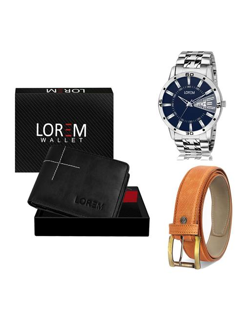 belt, wallet & watch gift combo - 19360081 - Very Small Image - 1