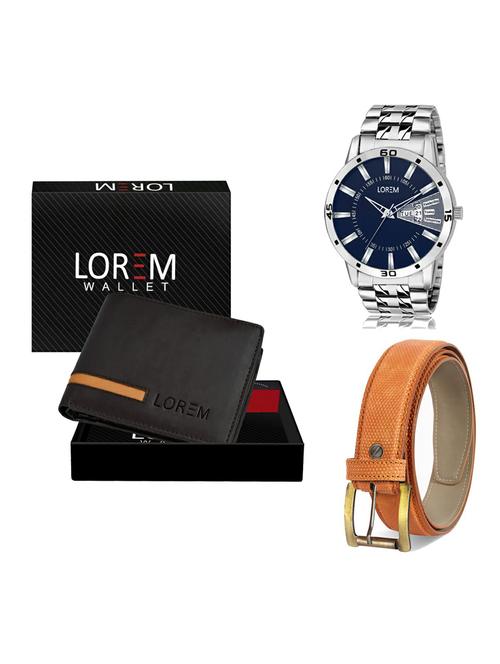 belt, wallet & watch gift combo - 19360090 - Very Small Image - 1
