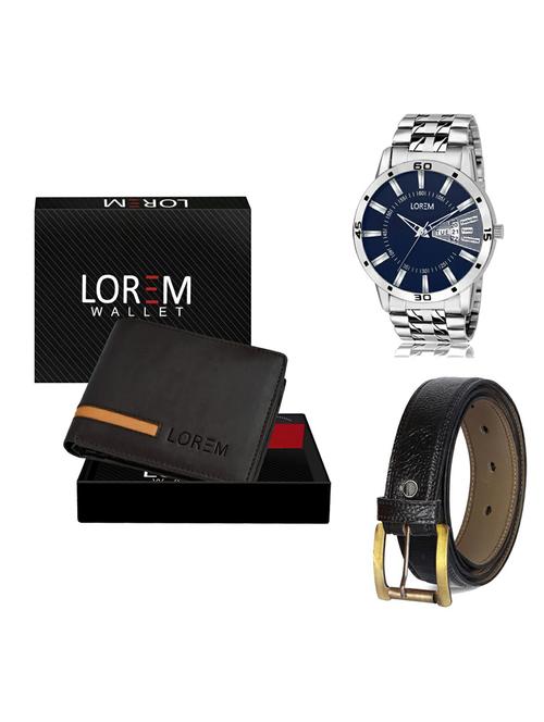 belt, wallet & watch gift combo - 19360091 - Very Small Image - 1