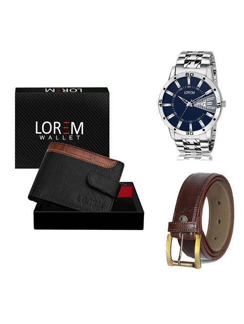 belt, wallet & watch gift combo - 19360098 - Very Small Image - 1