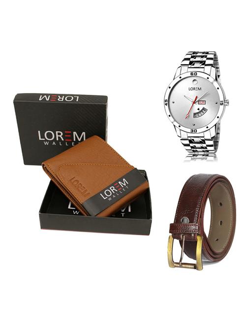 belt, wallet & watch gift combo - 19360104 - Very Small Image - 1