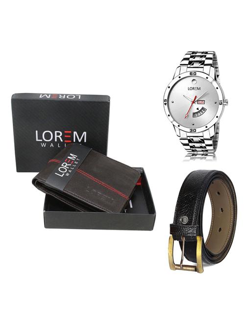 belt, wallet & watch gift combo - 19360118 - Very Small Image - 1