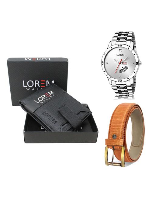 belt, wallet & watch gift combo - 19360120 - Very Small Image - 1
