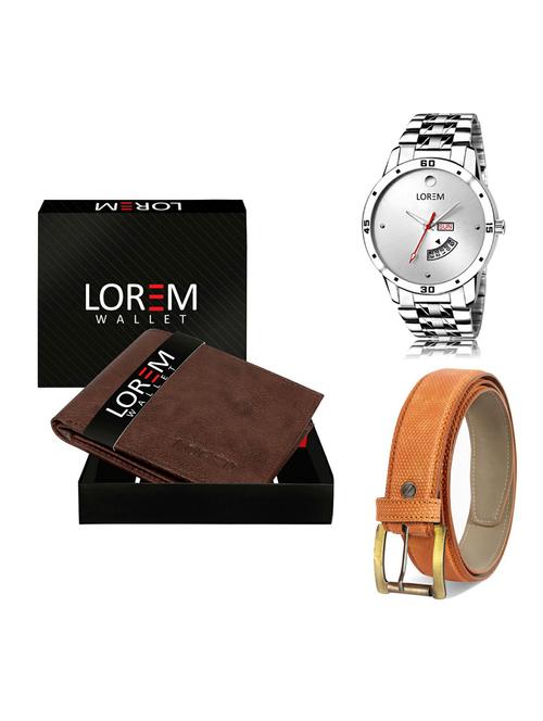 belt, wallet & watch gift combo - 19360132 - Very Small Image - 1