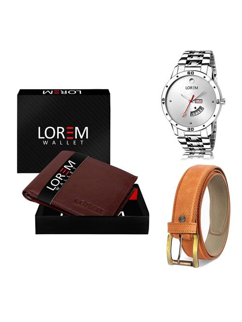 belt, wallet & watch gift combo - 19360138 - Very Small Image - 1
